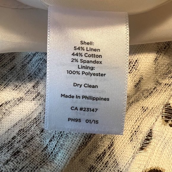 Talbots Womens Floral Pleated A Line Skirt Brown Linen Blend Pockets size 16 - Picture 11 of 11